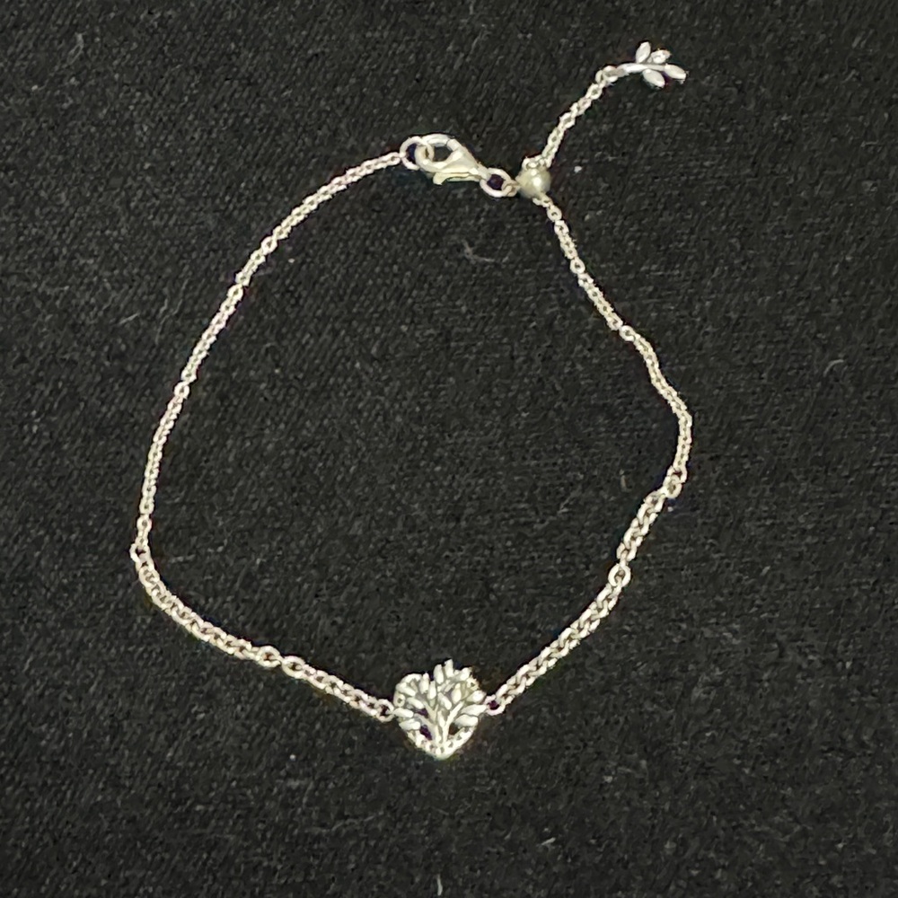 Elegant Silver Tree Charm Bracelet